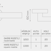 AĞRI-1043 Rozetli Kapı Kolu