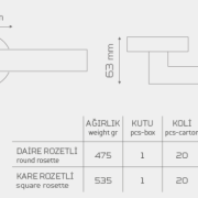 ALİZE-989 Rozetli Kapı Kolu