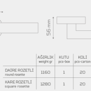 AMASYA-1045 Rozetli Kapı Kolu