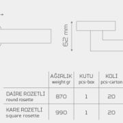 ARDAHAN-1048 Rozetli Kapı Kolu