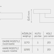 ARTVİN-1049 Rozetli Kapı Kolu