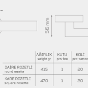 ATLAS-KK389 Rozetli Kapı Kolu