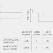 AYDIN-KK141 Rozetli Kapı Kolu