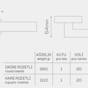 BALIKESİR-1051 Rozetli Kapı Kolu