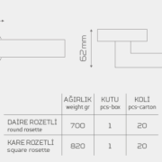 BARTIN-KK242 Rozetli Kapı Kolu