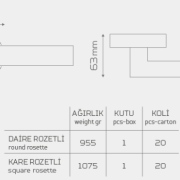 BATMAN-KK147 Rozetli Kapı Kolu