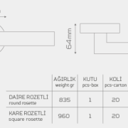 BAYBURT-1076 Rozetli Kapı Kolu