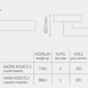 BİNGÖL-1079 Rozetli Kapı Kolu