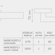 BURDUR-1083 Rozetli Kapı Kolu