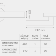 ÇANKAYA-1033 Rozetli Kapı Kolu