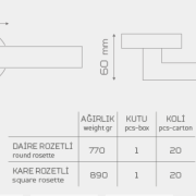 ÇANKIRI-KK130 Rozetli Kapı Kolu