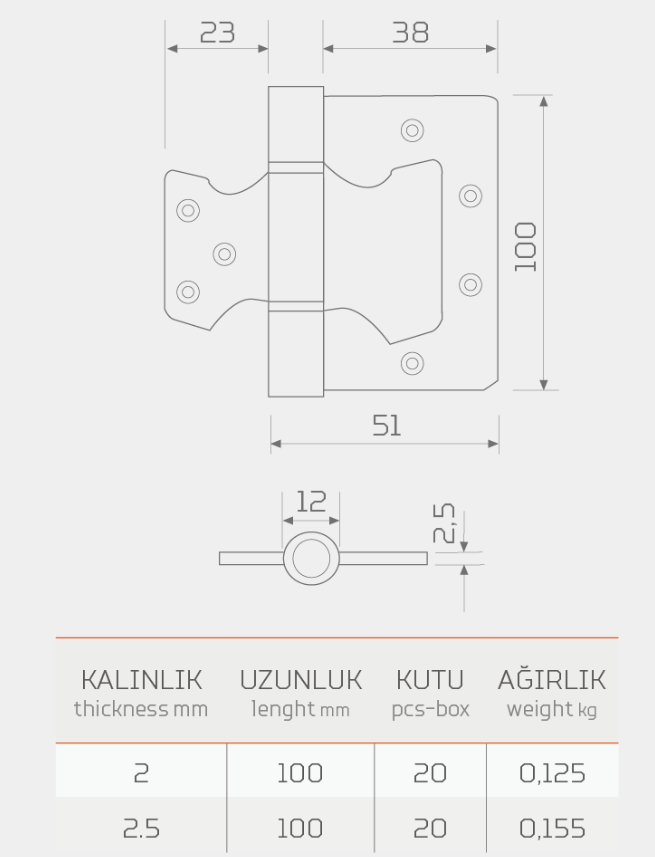 ÇELİK PANEL MENTEŞE-33701