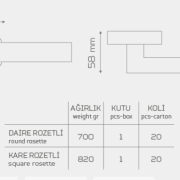 ÇORUM-KK138 Rozetli Kapı Kolu