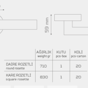 DENİZLİ-KK140 Rozetli Kapı Kolu