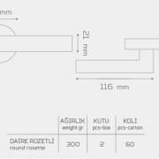 DOLUNAY-KK211 Rozetli Kapı Kolu