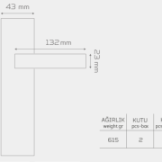 FİRUZE-KK150 Aynalı Kapı Kolu