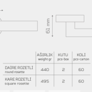 FİRUZE-KK150 Rozetli Kapı Kolu