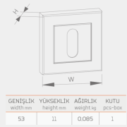 GEÇMELİ KARE ROZET (ZAMAK)-37603