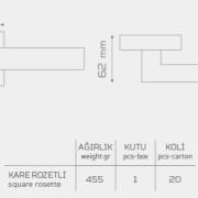 HALFETİ-KK205 Rozetli Kapı Kolu