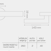 KIRIKKALE-670-3 Rozetli Kapı Kolu