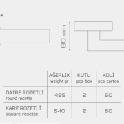 MASSİMO-1105 Rozetli Kapı Kolu