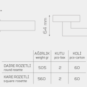 MERİDYEN-978 Rozetli Kapı Kolu