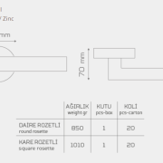 MİLANO-242 Rozetli Kapı Kolu