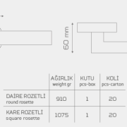 PALYO-140 Rozetli Kapı Kolu