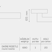 PARS-KK103 Rozetli Kapı Kolu