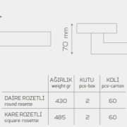 PLADİUM-982 Rozetli Kapı Kolu