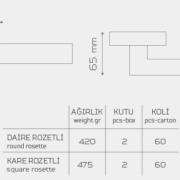 PLANET-KK196 Rozetli Kapı Kolu