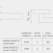 PRO MASSİMO-1022 Rozetli Kapı Kolu