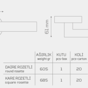 PRO NARMAN-KK137 Rozetli Kapı Kolu