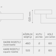 TEMPO-1603 Rozetli Kapı Kolu