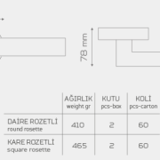 TURNA-109 Rozetli Kapı Kolu