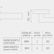 TWİN-KK362 Rozetli Kapı Kolu