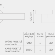 ULTRA-984 Rozetli Kapı Kolu