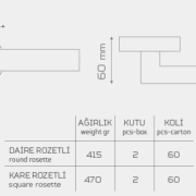 VİKTORYA-255 Rozetli Kapı Kolu