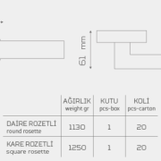 Z2002 Rozetli Kapı Kolu