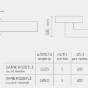 Z2004 Rozetli Kapı Kolu