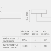 Z2008 Rozetli Kapı Kolu