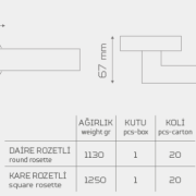 Z2014 Rozetli Kapı Kolu