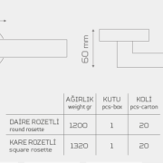 Z2016 Rozetli Kapı Kolu