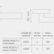 Z2018 Rozetli Kapı Kolu