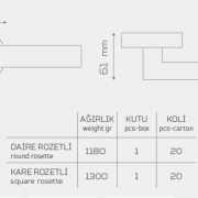 Z2019 Rozetli Kapı Kolu