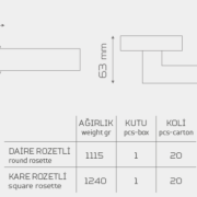 Z2021 Rozetli Kapı Kolu