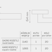 Z2023 Rozetli Kapı Kolu