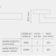 Z2024 Rozetli Kapı Kolu