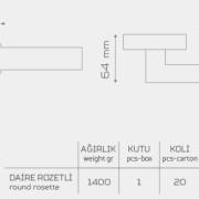 Z2027 Rozetli Kapı Kolu