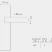 Z2028 Aynalı Kapı Kolu